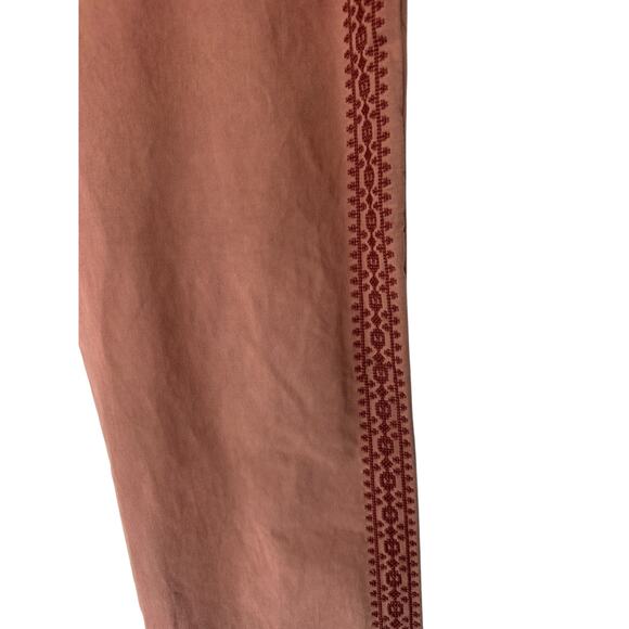 Garnet Hill Salt Washed Chino Pants‎ Pink Embroidered Straight Leg Size 8 - Picture 4 of 13